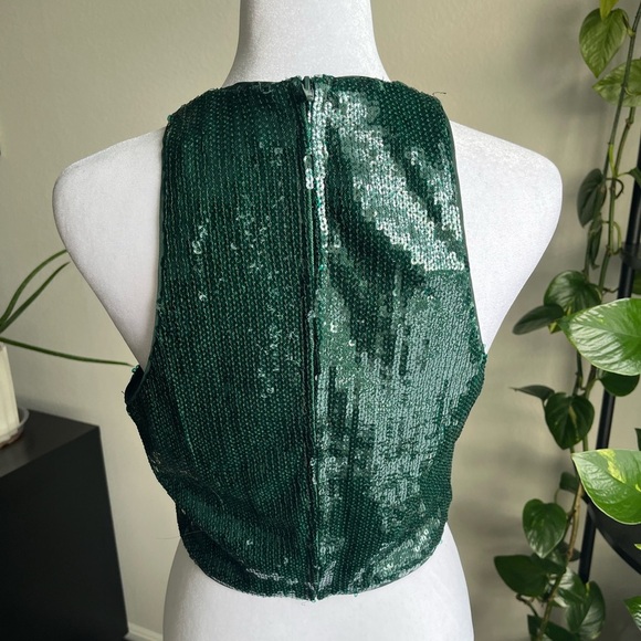 H&M Green Sequin Sleeveless Top - Picture 2 of 6